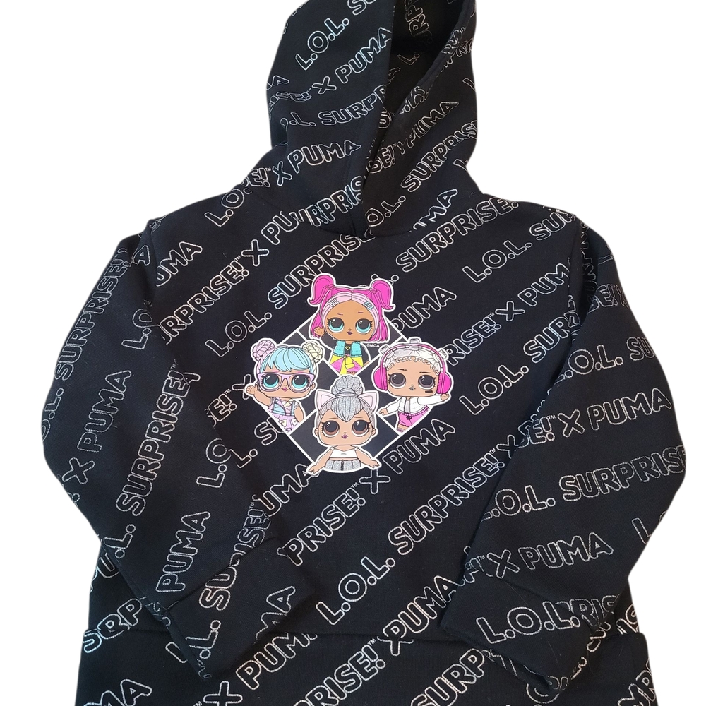 Puma Black Graphic Sweatshirt with Hood